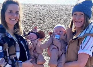 Una pareja de lesbianas da a luz, casi a la vez, al hijo biológico de la otra